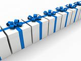 3d blue gift box 