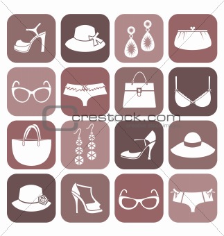 Fashion Items Icon Set
