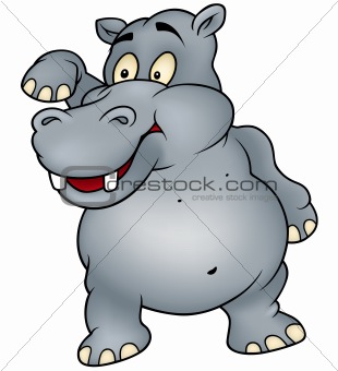 Hippo waving goodbye
