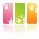 colorful floral  banners