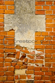 red bricks wall background