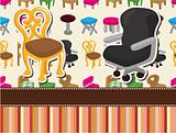 cartoon chair furniture card