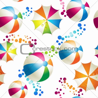 Seamless pattern with colored umbrellas