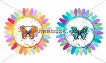 Flowers with butterflies