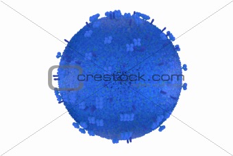 influenza virus model in blue