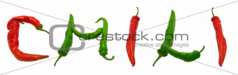 CHILI text composed of peppers