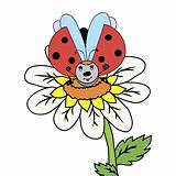 Flower with ladybug