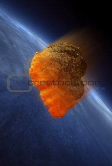 Meteor striking Earth atmosphere