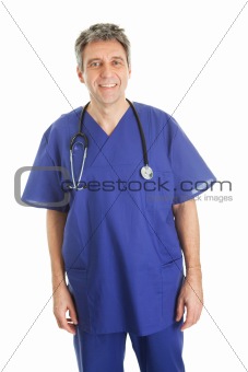 Self-assured doctor with stethoscope