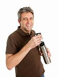 Portrait of senior man drinking coffee/tea