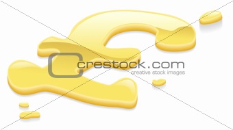 Liquid gold metal pound sterling symbol