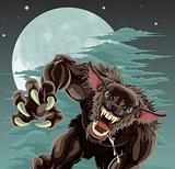 Werewolf moon illustration