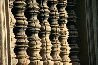 Stone columns in Ankgor Wat
