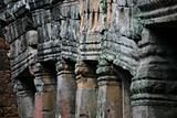Alignment of columns in a temple in Angkor