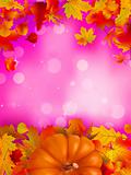 Autumn card of bright