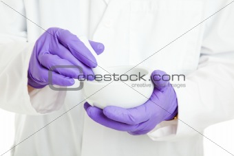 Pharmacist or Scientist with Mortar and Pestle