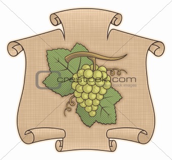 Grapes with scroll