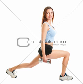 Fitness woman doing lunge exercise