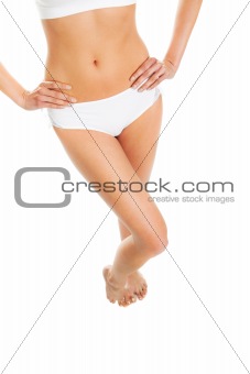 Beautiful woman body in white cotton underwear