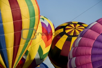 Hot-air balloons inflating