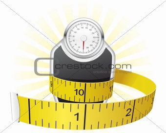 Weights and tape measure