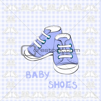 Illustration of a pair blue shoes 