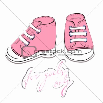 Illustration of a pair pink shoes 