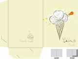 Template for folder with ice cream