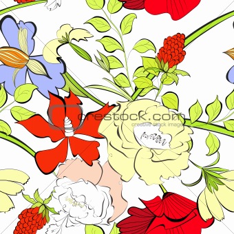 Floral seamless wallpaper 