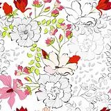 Seamless pattern with decorative flowers 
