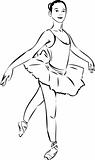 sketch of the actress in ballerina tutu