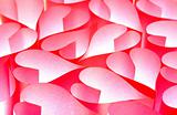 Red paper hearts background