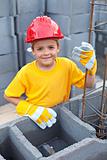 Boy at construction site