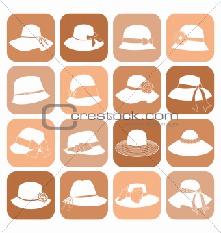 Elegant Hats icon Set