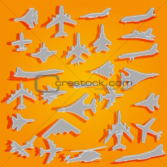 Vector airplane stickers