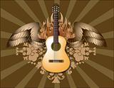 Spanish guitar with wings