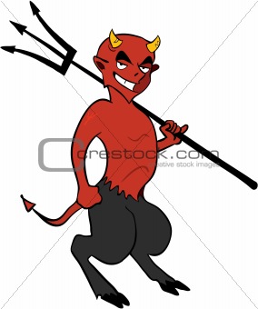 Devil with pitchfork