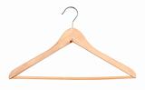 wooden hanger isolated over white background 