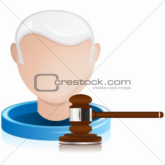 Senior Judge with Justice Gavel