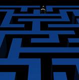 man exiting maze 3d illustration