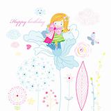 Greeting card with happy birthday