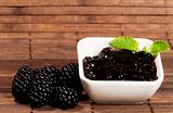 blackberry jam and blackberries