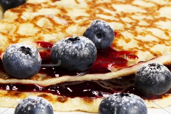 blueberries on pancakes jam