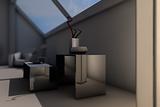 modern designed room in the evening