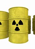 yellow nuclear waste barrel