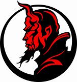 Devil Demon Mascot Head Vector Illustration