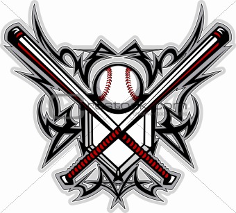 Baseball Softball Bats Tribal Graphic Vector Image