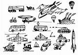 hand drawn transportation icons