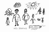 hand drawn small family icons