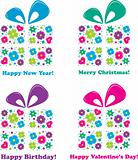 Four gifts - four holidays, vector illustration